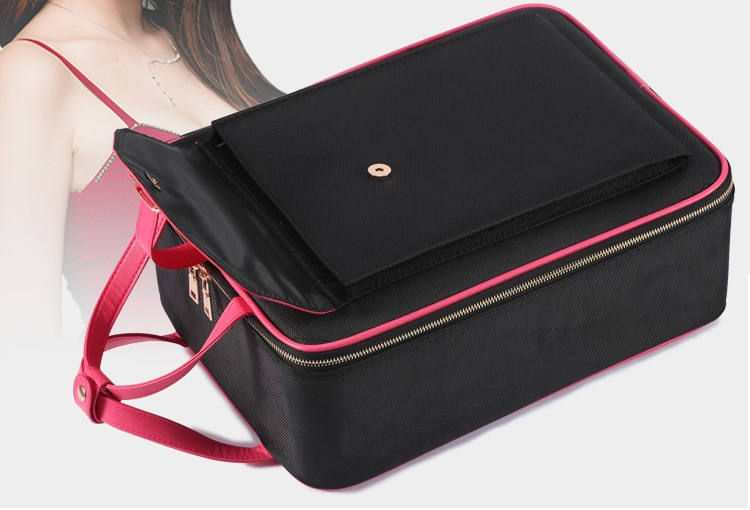Organizador de maquillaje portátil para viajes, estuche de belleza