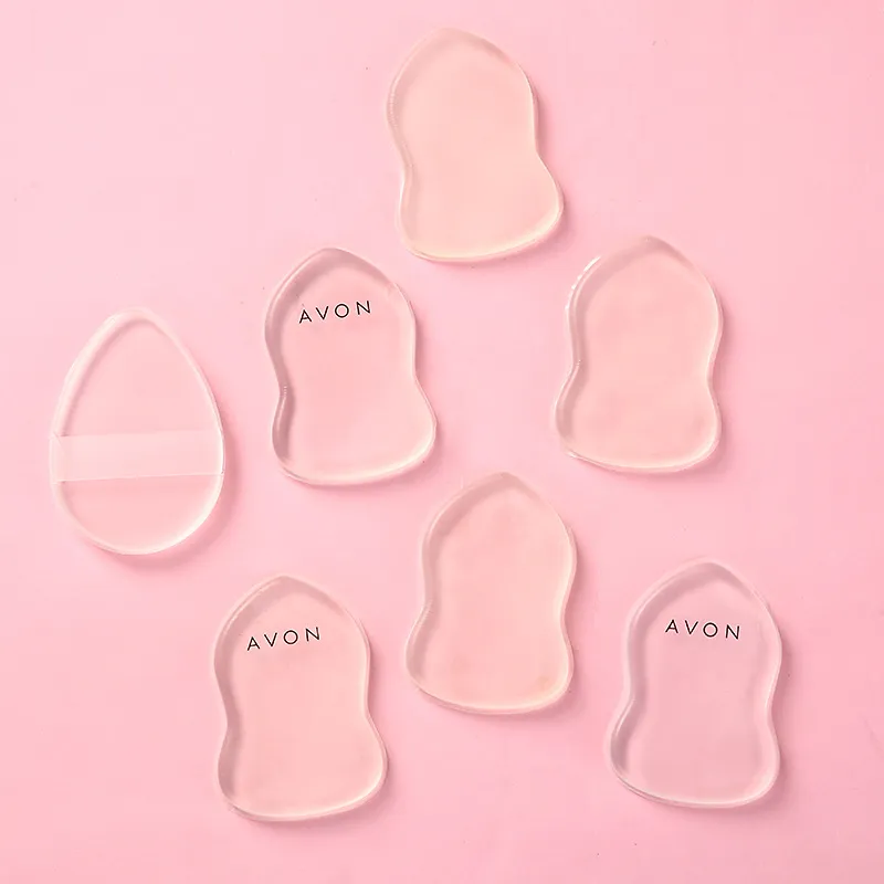 Esponja de maquillaje de silicona transparente
