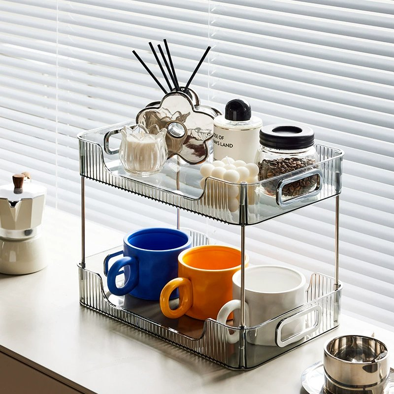Organizador de Maquillaje Moderno de Plástico Transparente Ecológico, Caja de Almacenamiento Cosmético Apilable