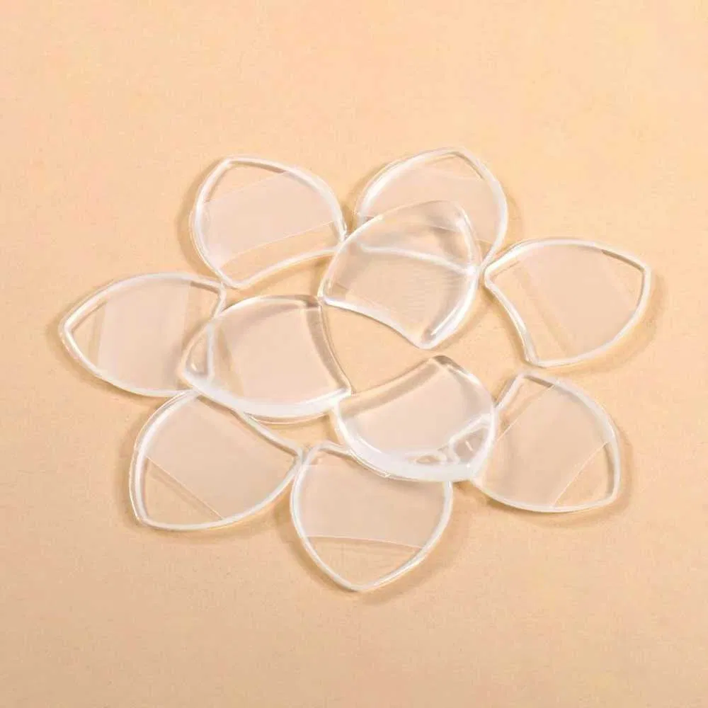 Esponjas de maquillaje de silicona mini transparentes, duraderas, para aplicar base y polvo con los dedos
