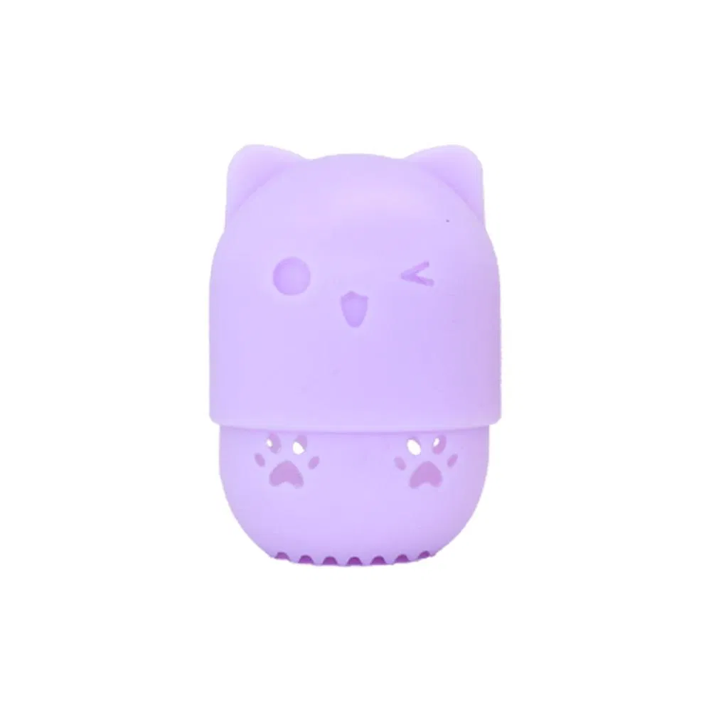 Soporte de esponja de maquillaje portátil de silicona para viajar