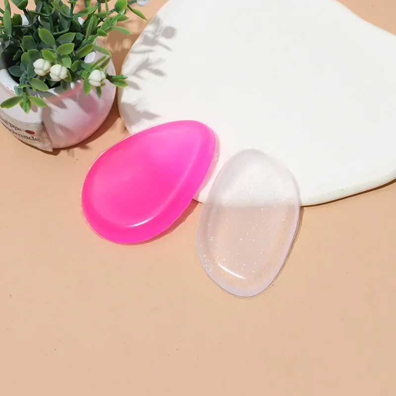 Esponja de maquillaje de silicona transparente