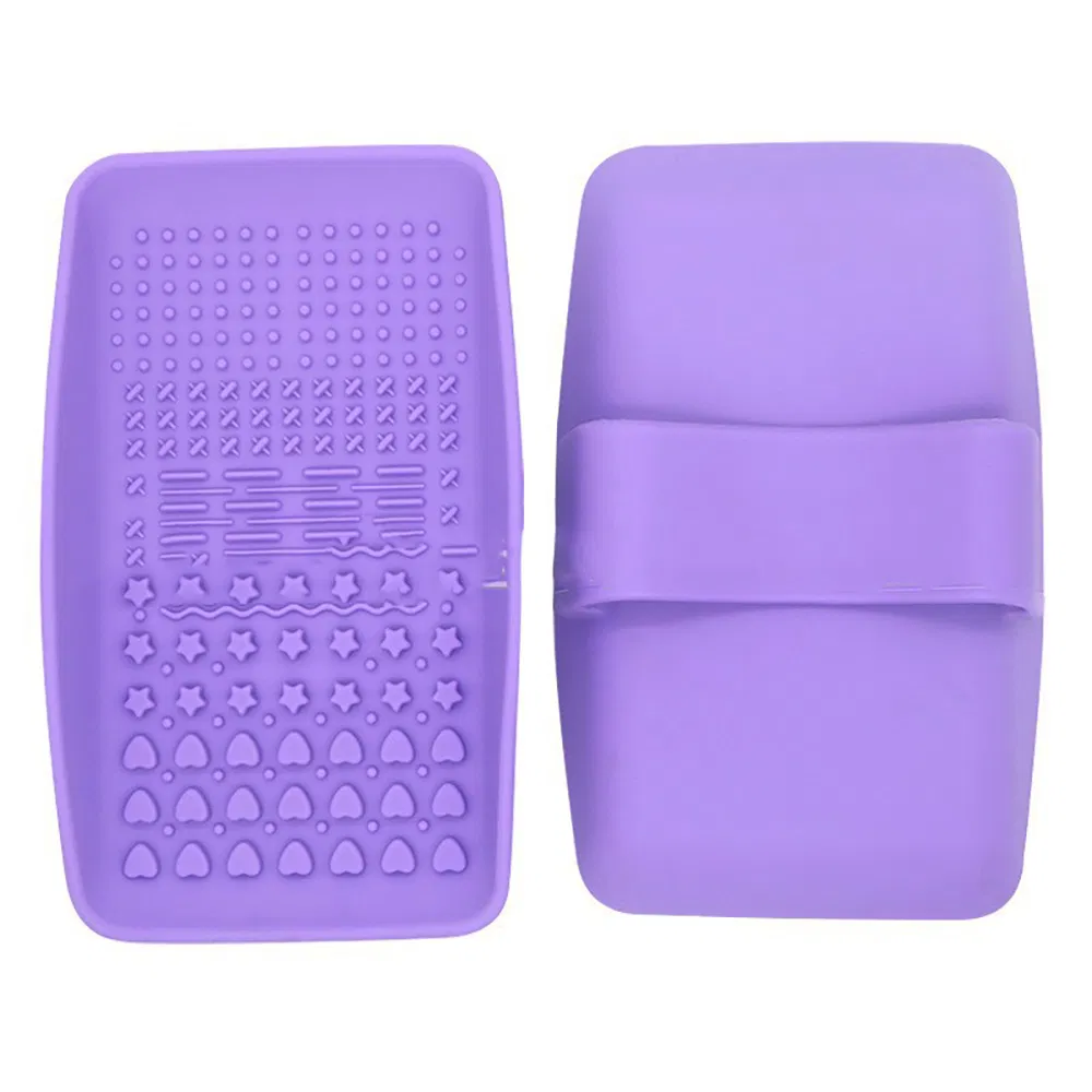 Pad de limpieza de brochas de maquillaje de silicona en forma redonda y cuadrada