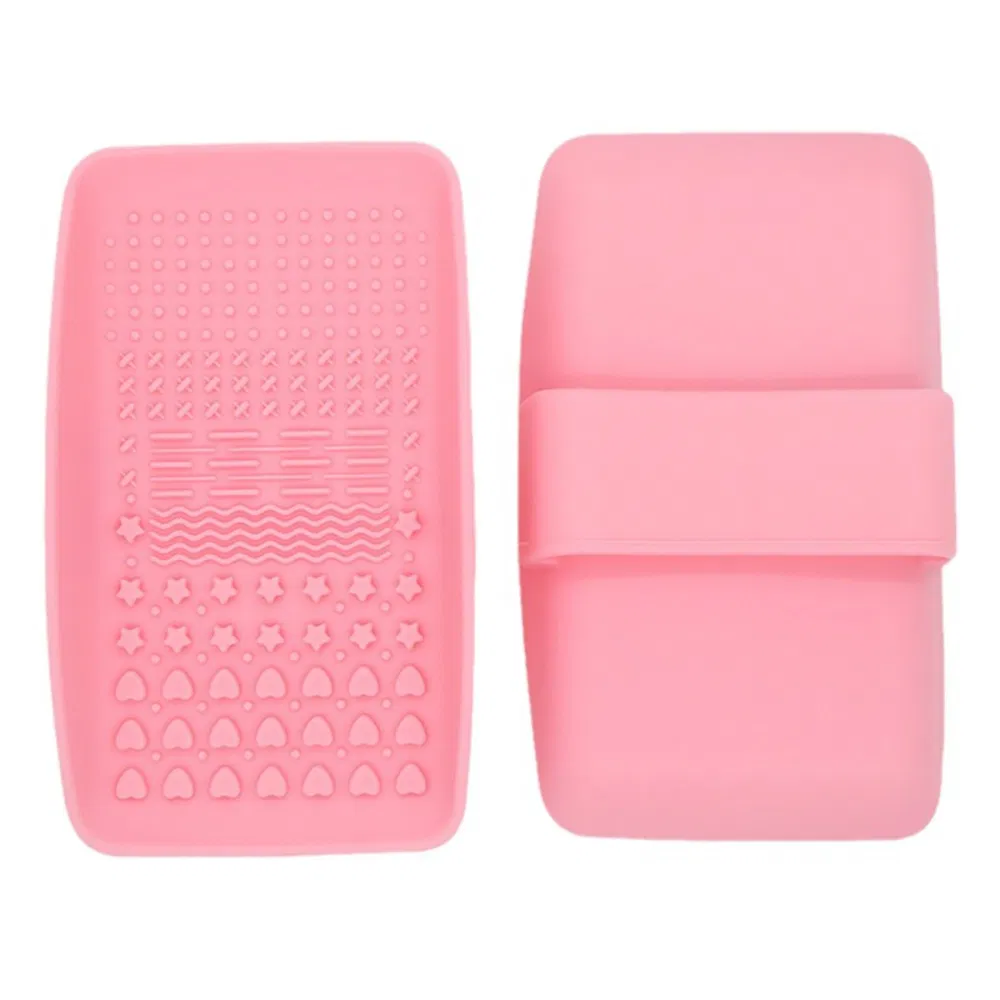 Pad de limpieza de brochas de maquillaje de silicona en forma redonda y cuadrada
