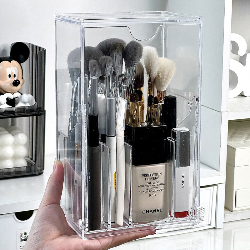 Organizador de Labiales de Acrílico para Brochas de Maquillaje de Gran Capacidad