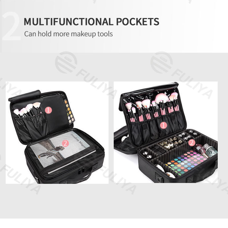 Fuliya Bolsa de Almacenamiento Cosmético Personalizada de Gran Capacidad para Viajes al Aire Libre, Estuche Profesional de Maquillaje