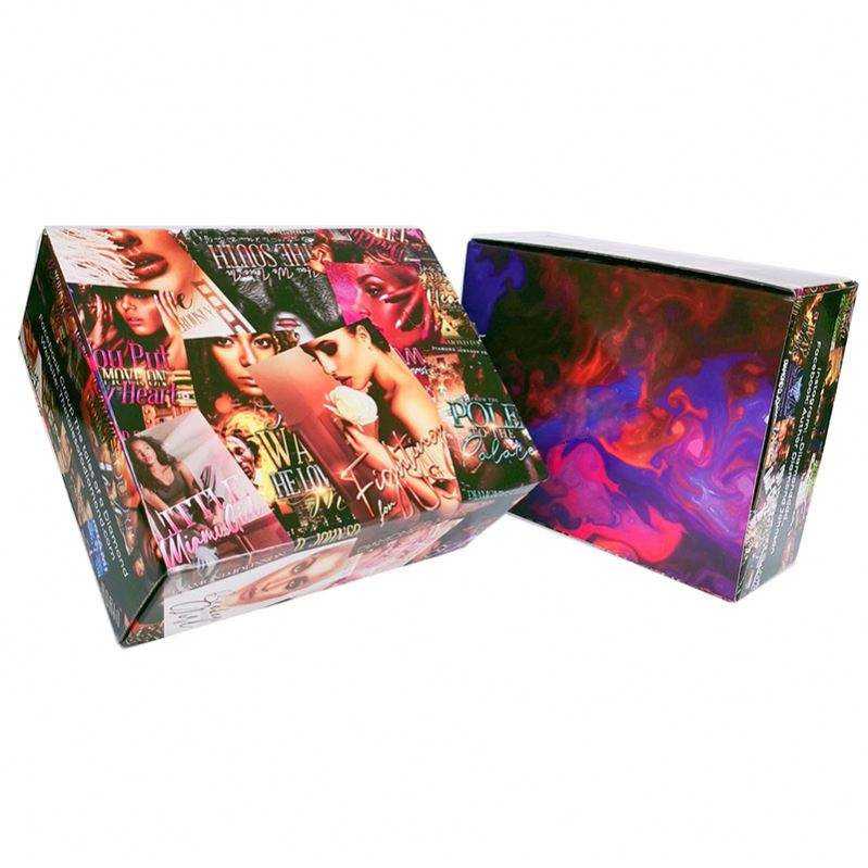 Caja de almacenamiento plegable de cartón corrugado personalizada para cosméticos, ungüentos, embalaje de regalo, estampado para calcetines de piel, materiales reciclados
