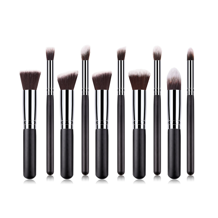 10PCS Conjuntos de Pinceles de Maquillaje, Kit de Pinceles de Maquillaje de Fundación Sintética Premium para Polvo Facial, Rubor, Sombra de Ojos y Kabuki