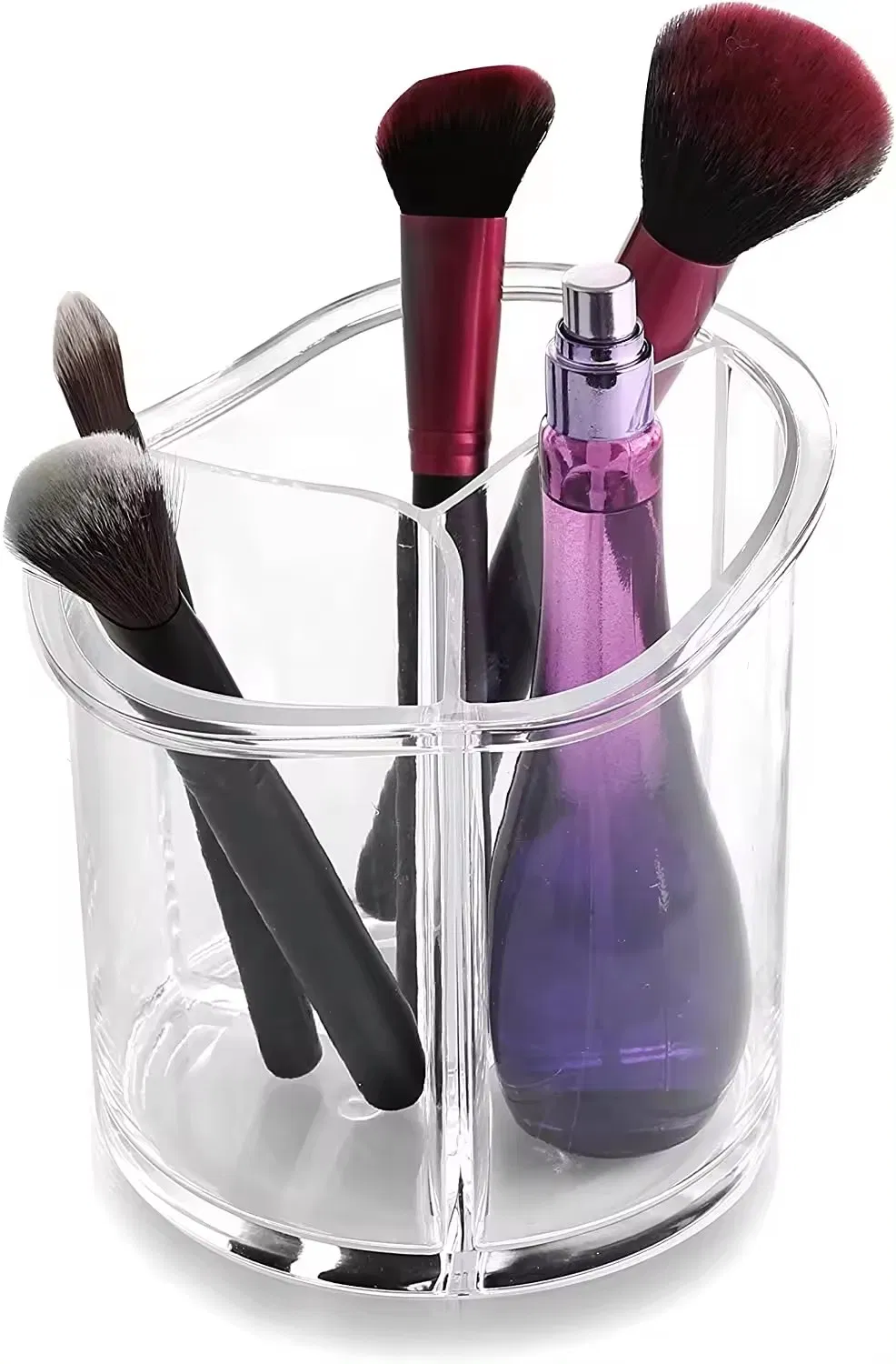 Promoción de color arcoíris de acrílico, regalo soporte para brochas de maquillaje