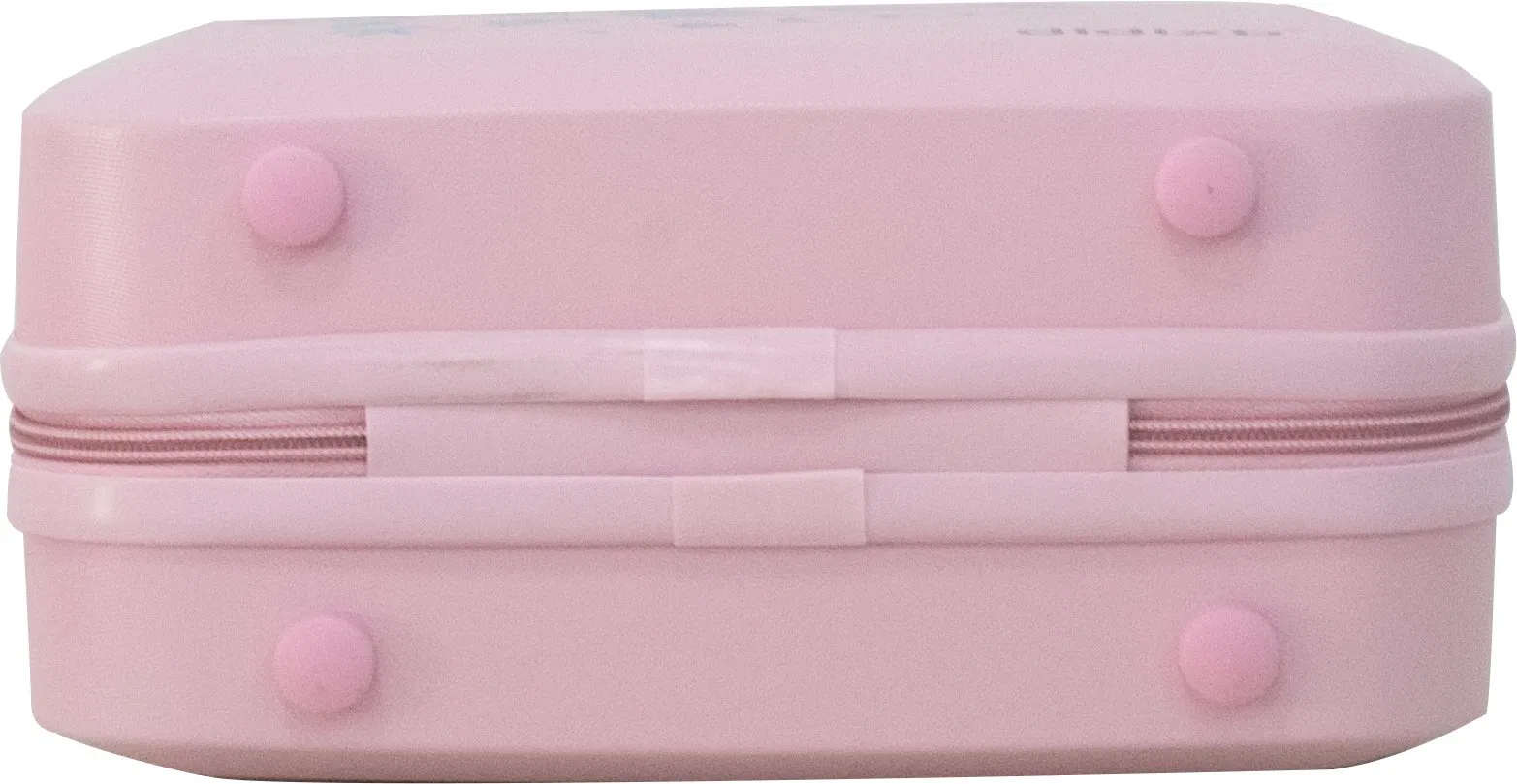 Nuevo estuche rígido rosa para cosméticos, pequeño neceser de belleza para viajar
