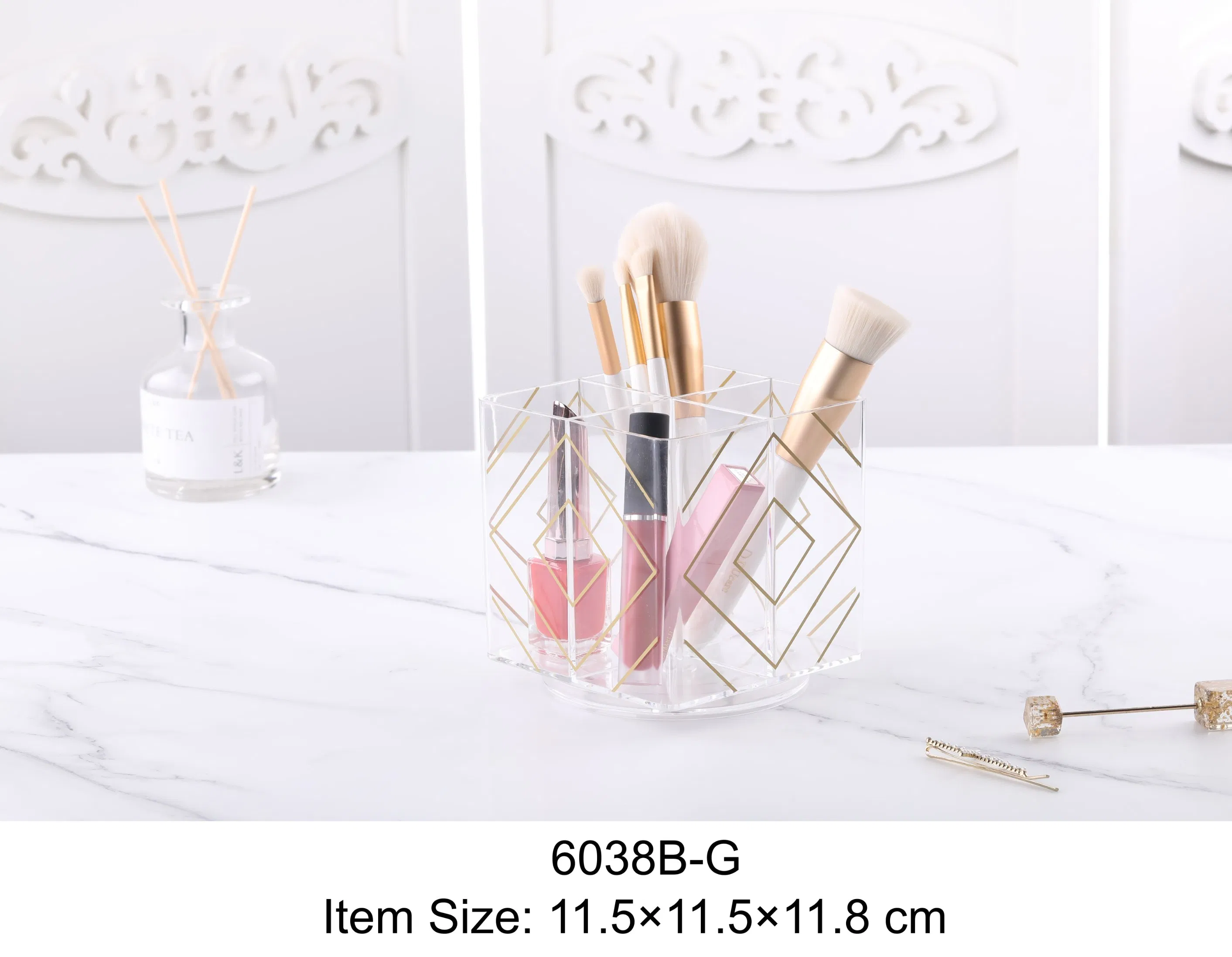 360 Brocha de Maquillaje Cuadrada Rotativa de Grado 4 Soporte Dividido Regalo Promocional