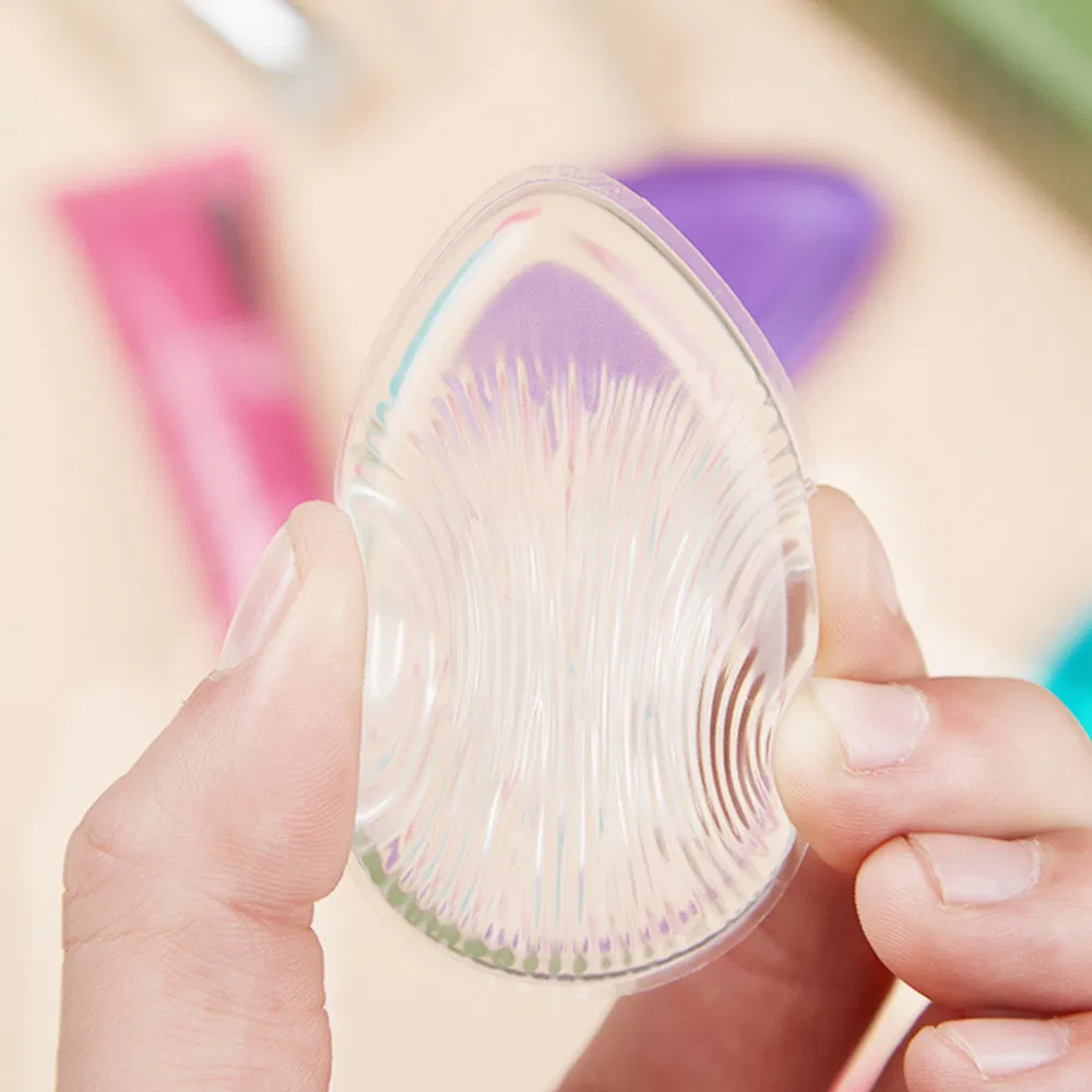Esponja de maquillaje de silicona transparente