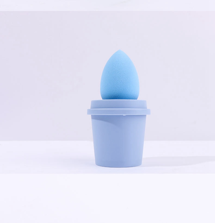 Esponja de maquillaje personalizada Beauty Egg, esponja de maquillaje libre de látex en forma de taza de café