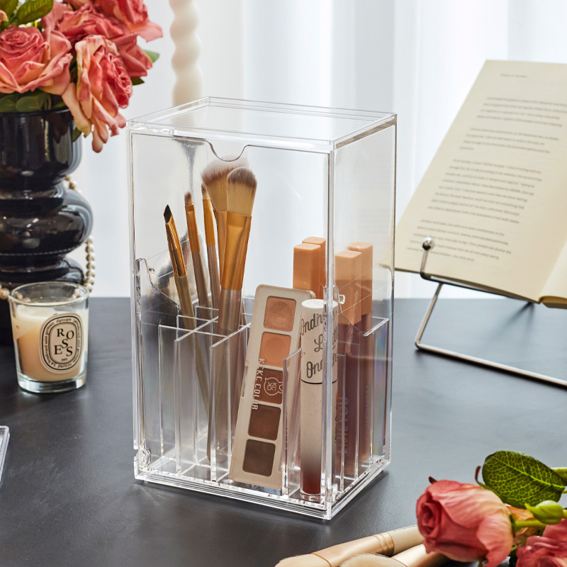 Organizador de Labiales de Acrílico para Brochas de Maquillaje de Gran Capacidad