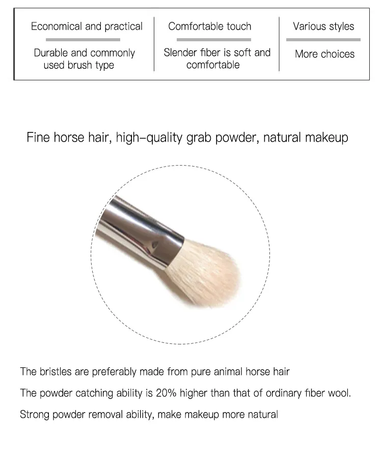 Conjunto de brochas de maquillaje para difuminar sombras de ojos de alta calidad al por mayor, con mango de madera de abedul y pelo sintético de cabra y pony, con logo