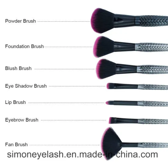 7PCS Kit de brochas de cosméticos Fish Tail para base y sombra de ojos