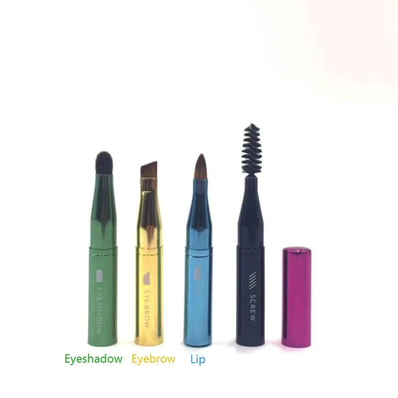 Pincel Mágico de Maquillaje Colorido para Ojos y Labios Multifuncional Separado 4 en 1 Herramientas de Maquillaje
