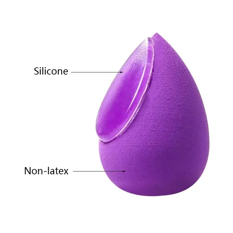 Esponja de etiqueta de esponjas de maquillaje personalizado, esponja cosmética de silicona suave con forma