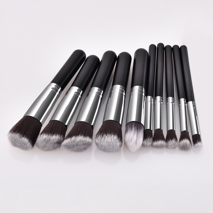 10PCS Conjuntos de Pinceles de Maquillaje, Kit de Pinceles de Maquillaje de Fundación Sintética Premium para Polvo Facial, Rubor, Sombra de Ojos y Kabuki