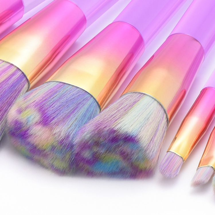 10PCS Conjunto de Pinceles de Maquillaje Pincel de Difuminado Base Sombras de Ojos Pinceles de Maquillaje