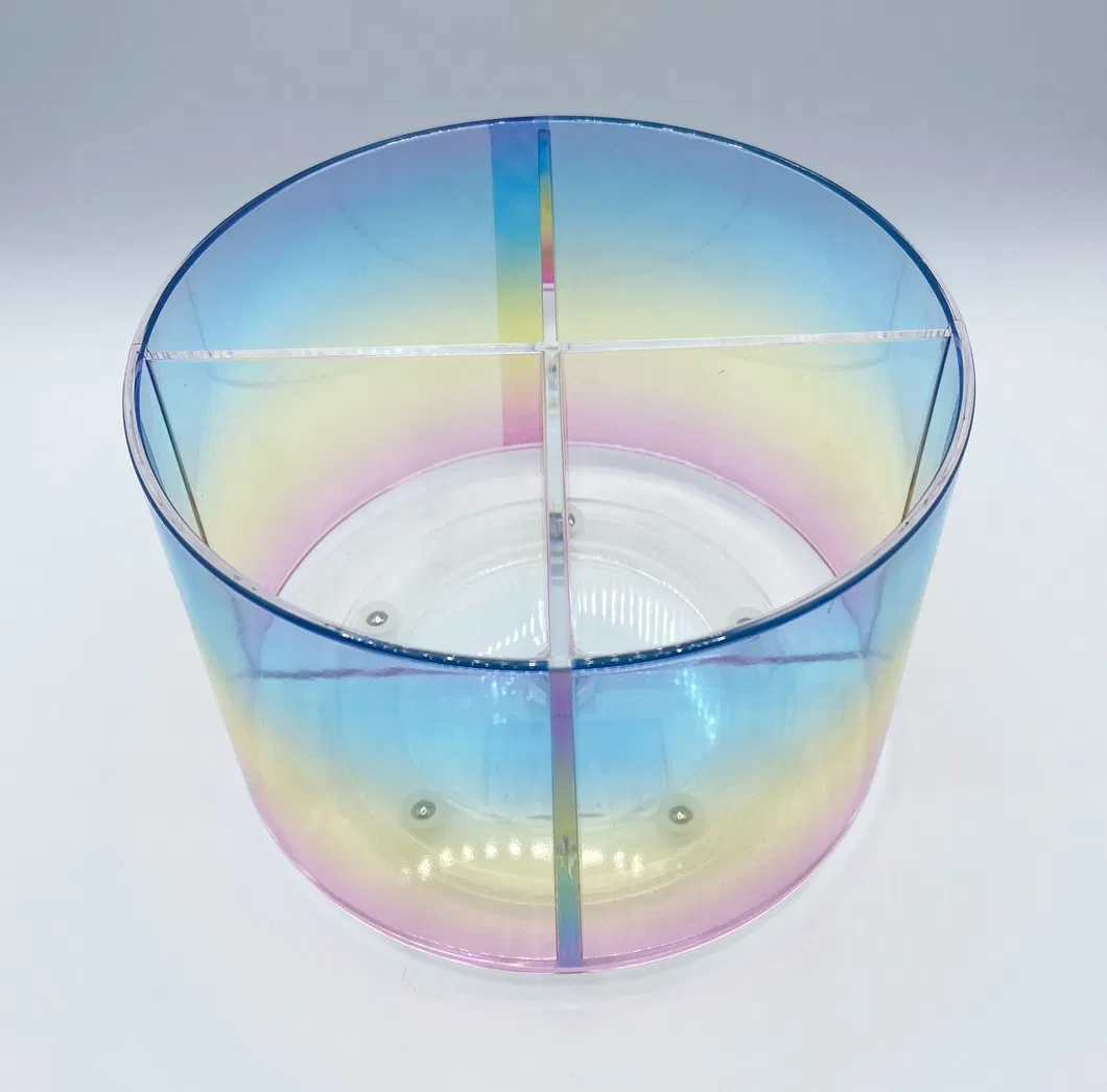 Promoción de color arcoíris de acrílico, regalo soporte para brochas de maquillaje