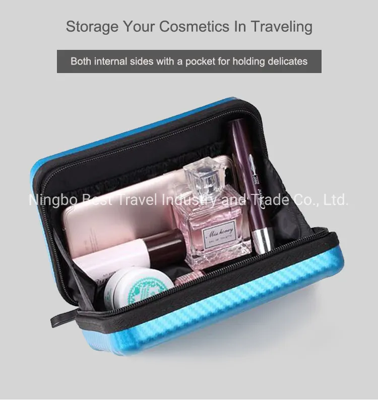 Bolsa de viaje dura personalizada de ABS y PC para mujeres, bolsa de cosméticos, caja de maquillaje, estuche de belleza