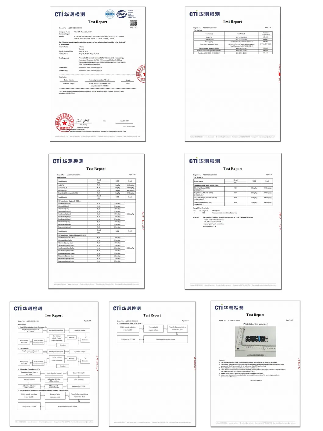 Certificación de Seguridad del Producto de Silicona