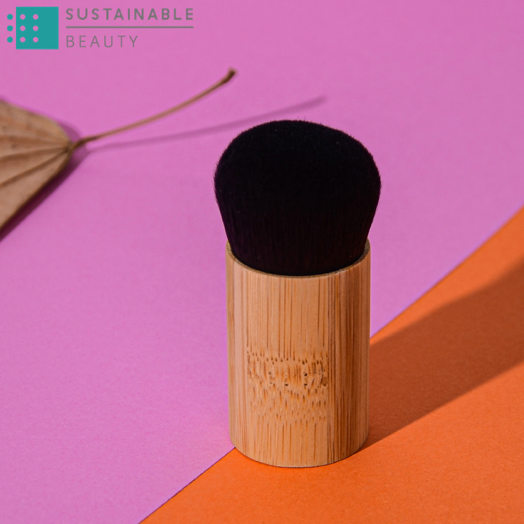 Juego de brochas de maquillaje sintéticas de pelo natural en color rosa dorado, púrpura y negro, herramientas de granulado de pintura en polvo para ojos y cejas coloridas