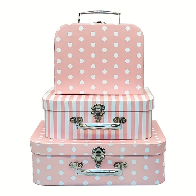 Maletas de cartón diseñadas para organización, decoración, con tapas, cajas de regalo para el Día de San Valentín, bodas, almacenamiento de fotos de cosméticos