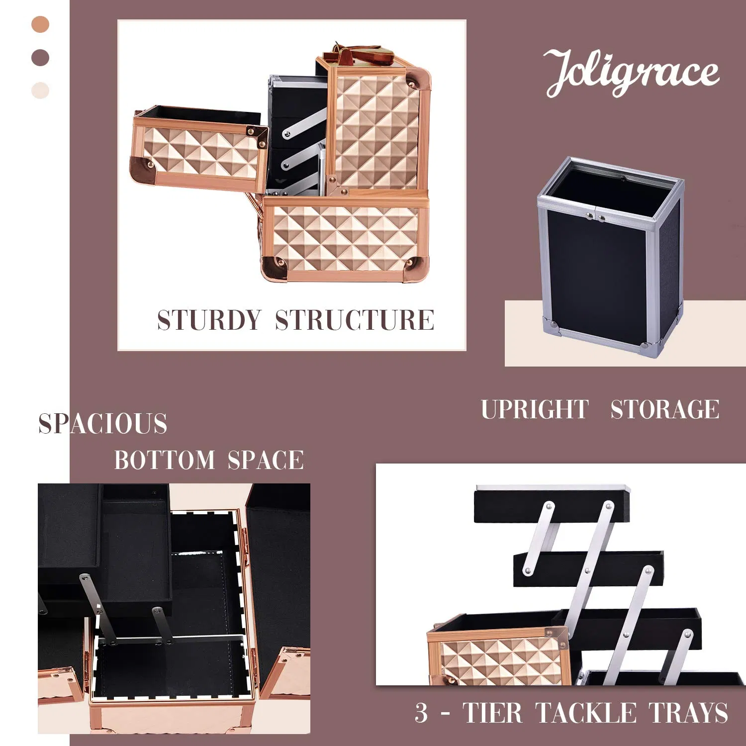 Caja de maquillaje para viajar, organizador de joyas para mujeres, estuche cosmético