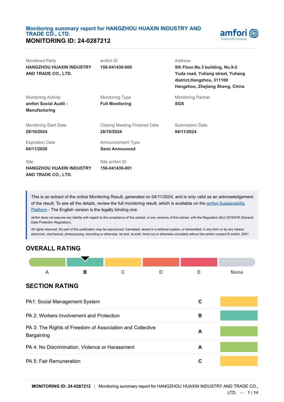 Certificación BSCI página 1