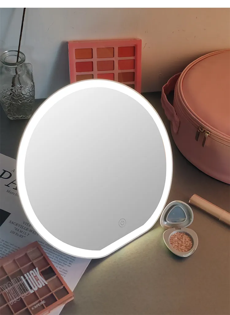 Estuche de almacenamiento para espejo LED redondo portátil de viaje