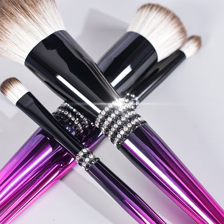12PCS Conjunto de Pinceles de Maquillaje Marca Privada Púrpura Suave Pó Facial Pinceles de Maquillaje