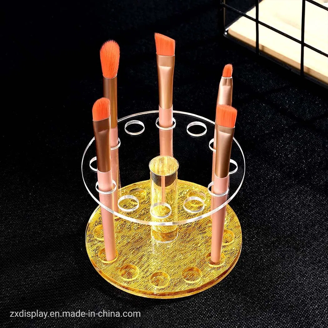 Soporte Organizador de Brochas de Maquillaje de Escritorio 12 Agujeros Soporte de Acrílico para Brochas de Maquillaje