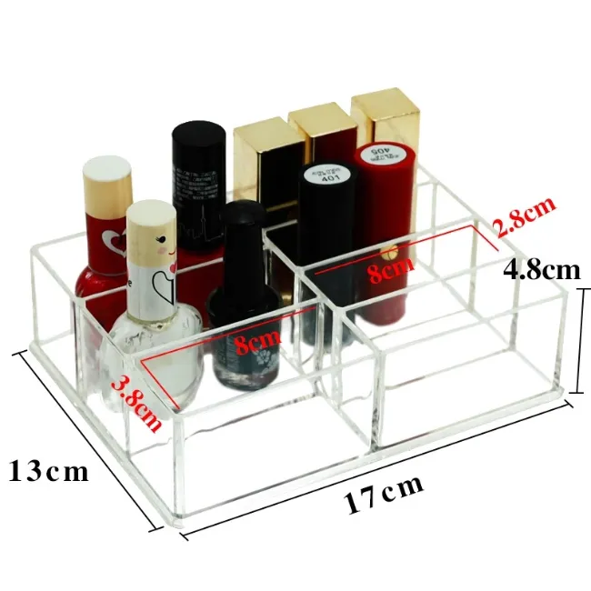 Organizador de Maquillaje de Plástico Acrílico para Almacenamiento de Esmalte de Uñas y Cosméticos