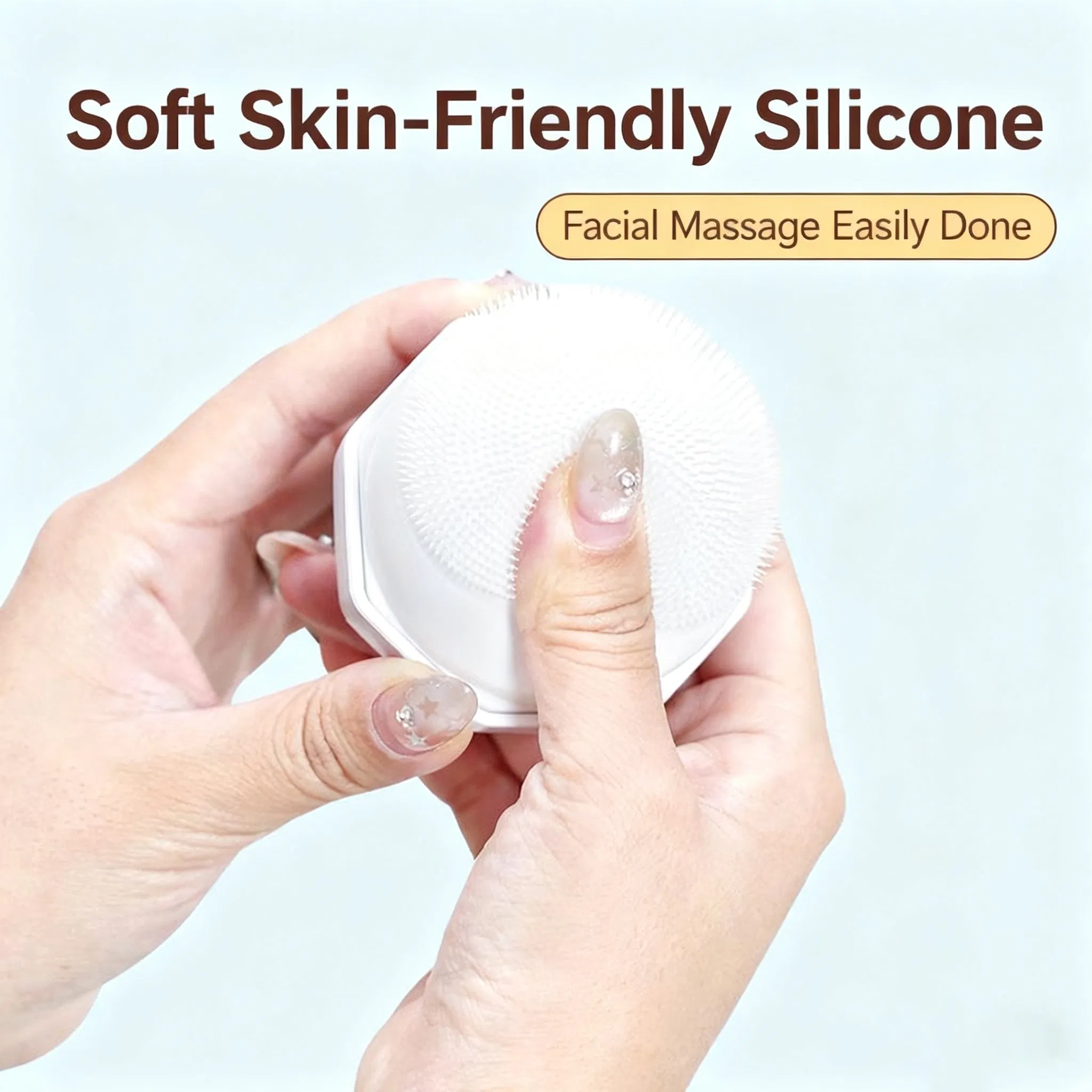 Cepillo de limpieza facial de silicona doble cara mini al por mayor, súper suave, masaje inflacionario, exfoliante facial, herramientas de maquillaje, limpiador