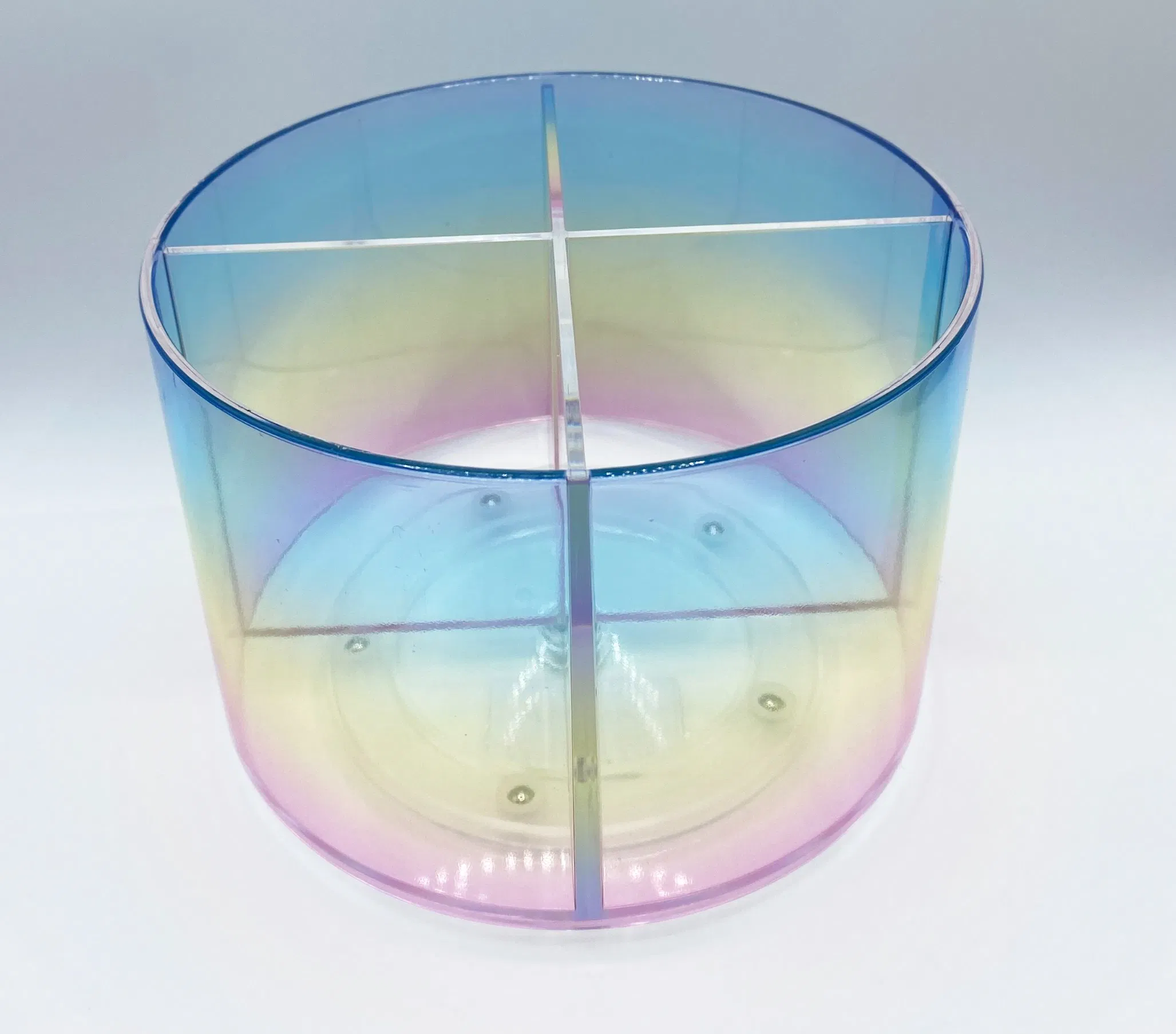 Promoción de color arcoíris de acrílico, regalo soporte para brochas de maquillaje