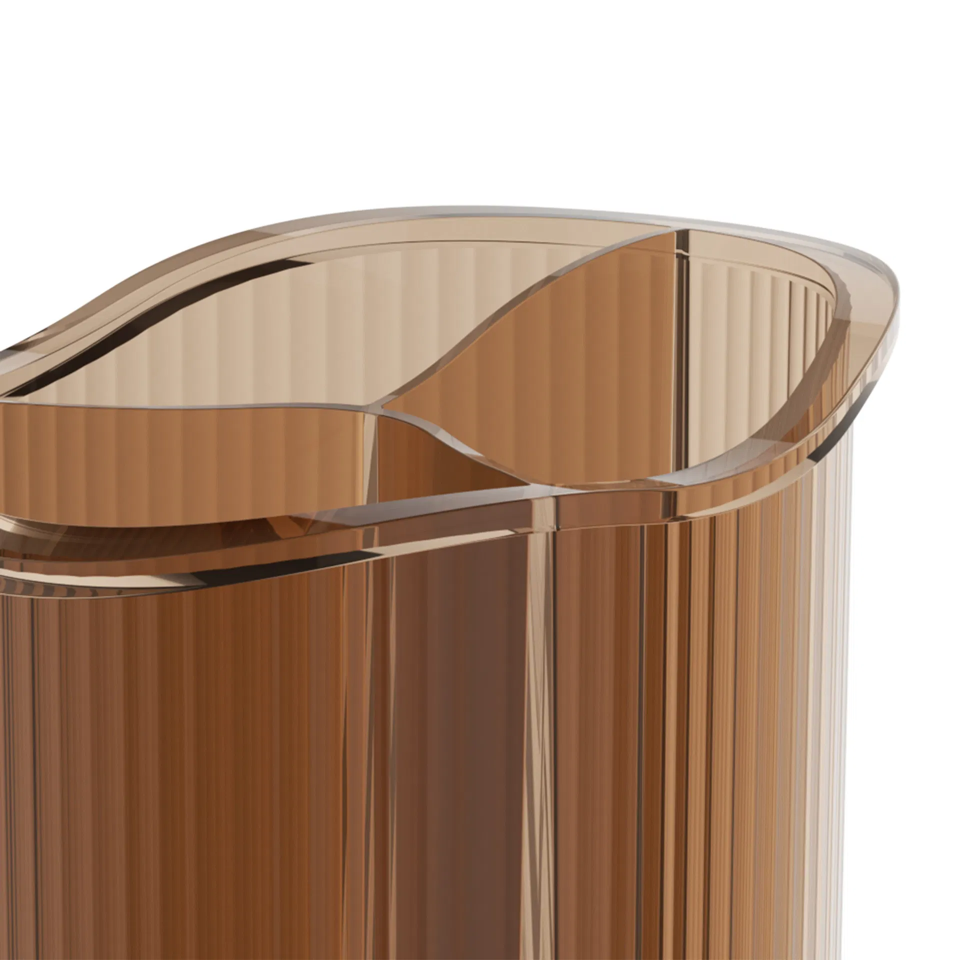 Nuevo modelo de moda organizador de brochas de maquillaje de escritorio de alta transparencia