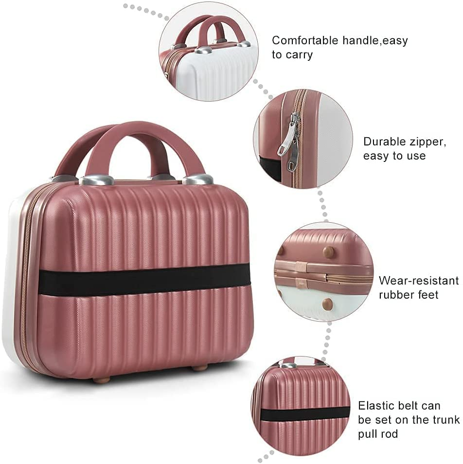 Estuche de viaje para maquillaje, organizador de cosméticos duro, bolsa pequeña para maquillaje, caja retro, maletín mini de PC ABS para mujeres y niñas
