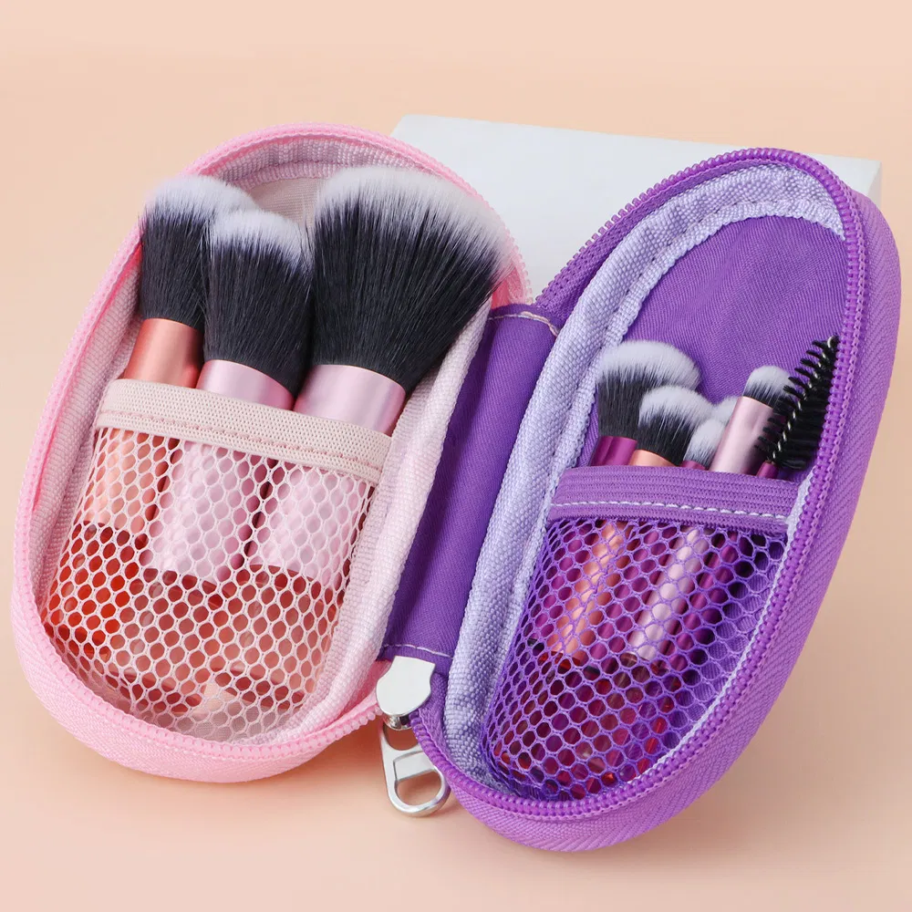 Juego de Maquillaje de Ojos en Polvo para Viaje Mini Portátil, Set de Arte de Uñas, Pinceles para Pómulos y Pestañas para la Cara
