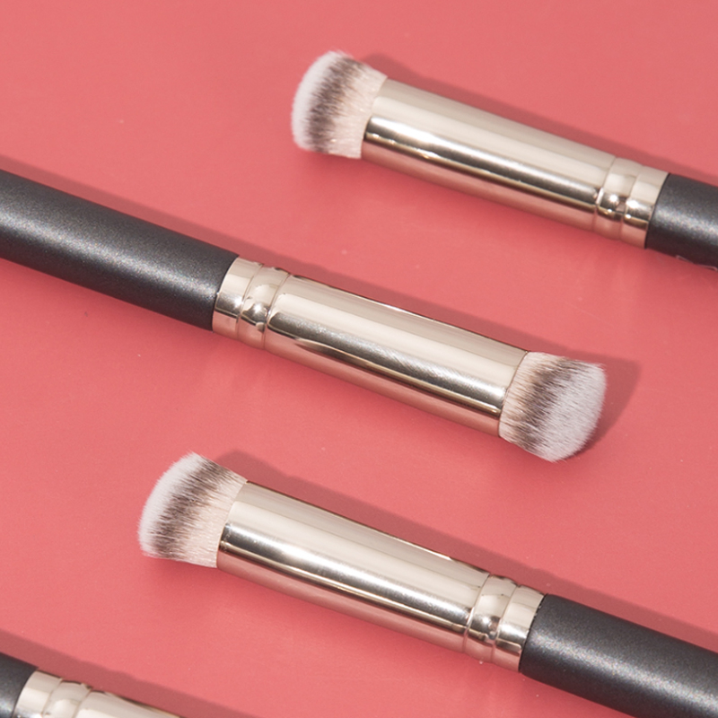 Conjunto de brochas de maquillaje para difuminar sombras de ojos de alta calidad al por mayor, con mango de madera de abedul y pelo sintético de cabra y pony, con logo