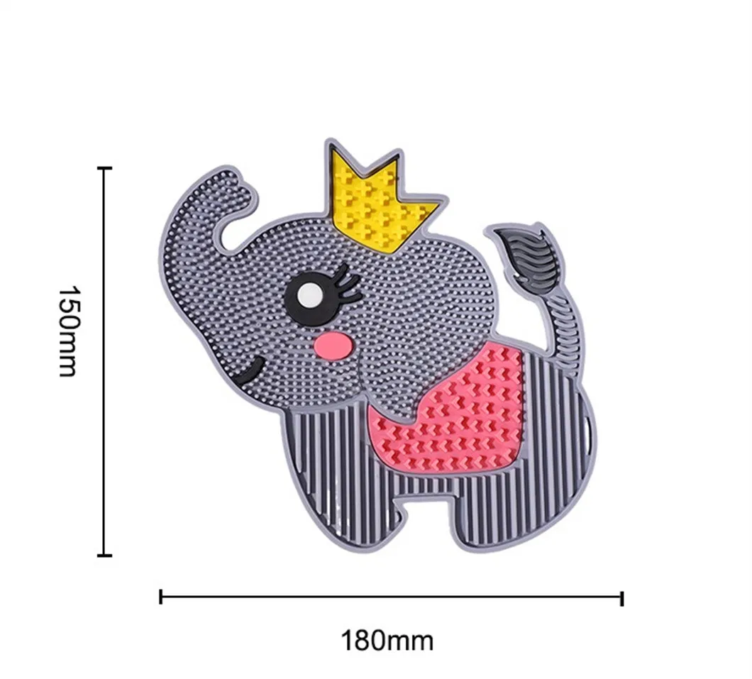 Herramienta de limpieza de maquillaje en forma de elefante, almohadilla de silicona multicolor, limpiador de brochas cosméticas