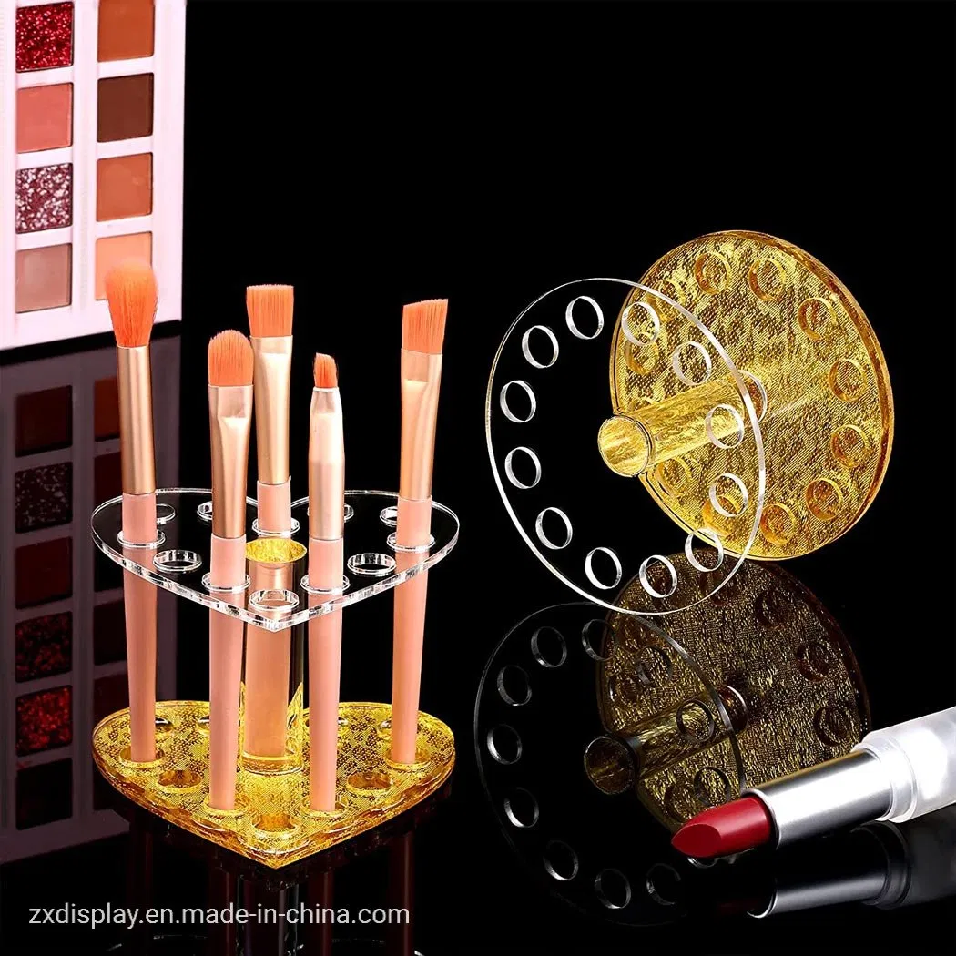 Soporte Organizador de Brochas de Maquillaje de Escritorio 12 Agujeros Soporte de Acrílico para Brochas de Maquillaje