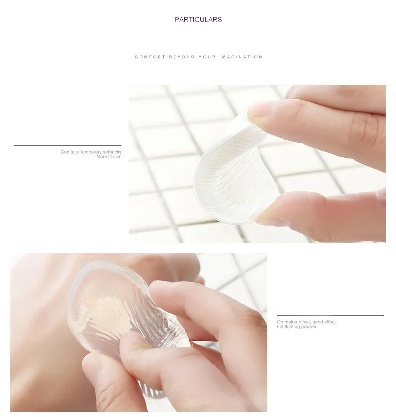 Esponja de maquillaje de silicona transparente
