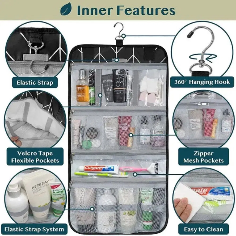 Organizador de Maquillaje Resistente al Agua para Viaje Bolsa de Aseo Colgable y Colgante Bl23184