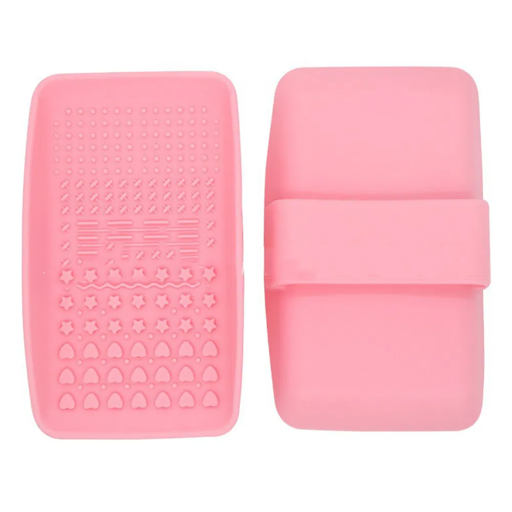 Pad de limpieza de brochas de maquillaje de silicona en forma redonda y cuadrada