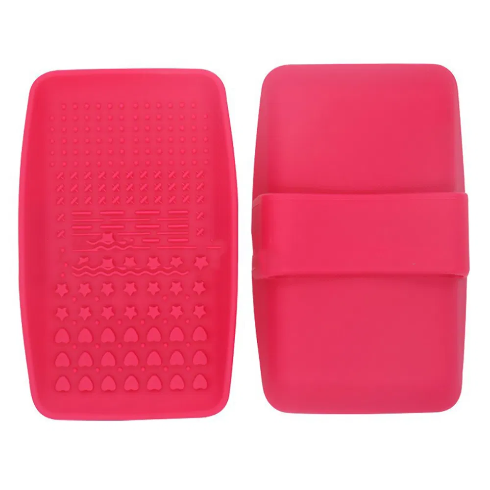 Pad de limpieza de brochas de maquillaje de silicona en forma redonda y cuadrada