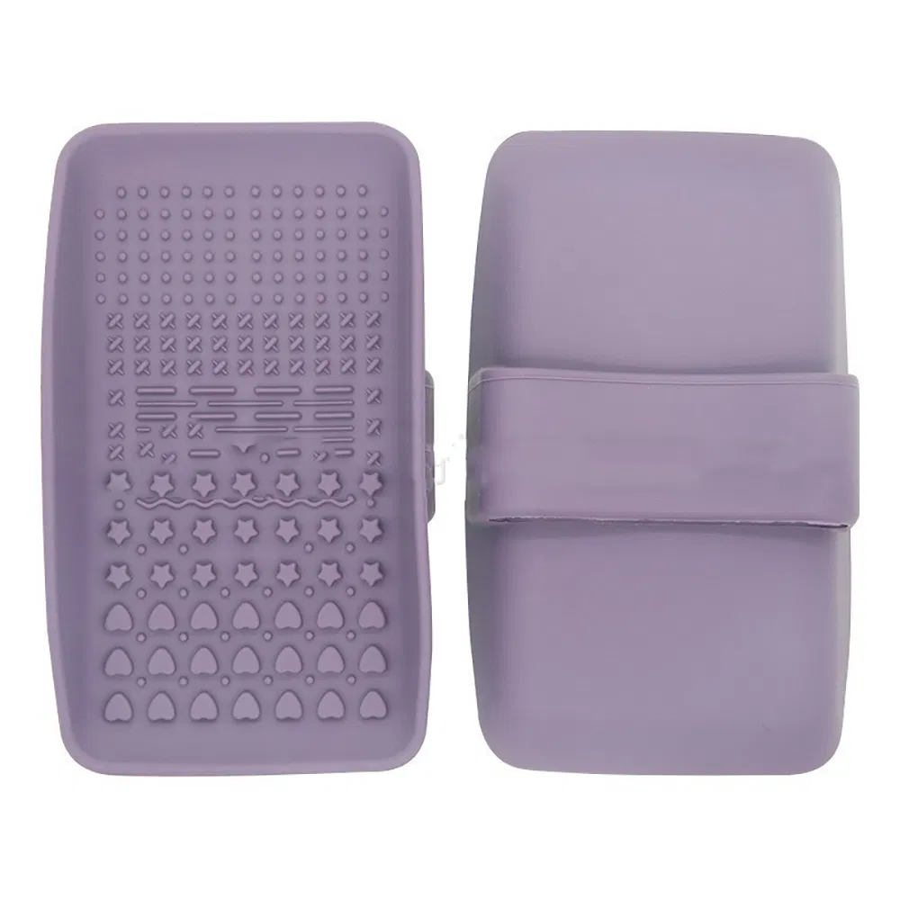 Pad de limpieza de brochas de maquillaje de silicona en forma redonda y cuadrada