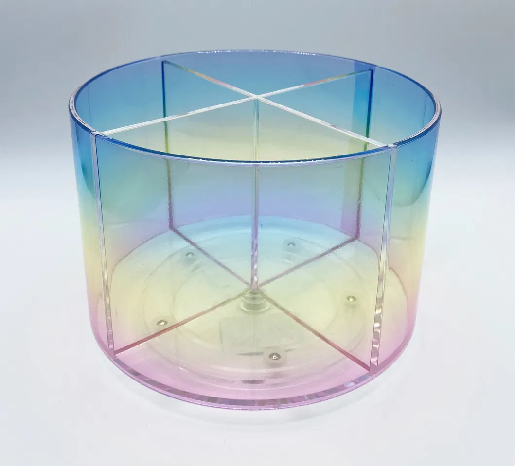 Promoción de color arcoíris de acrílico, regalo soporte para brochas de maquillaje