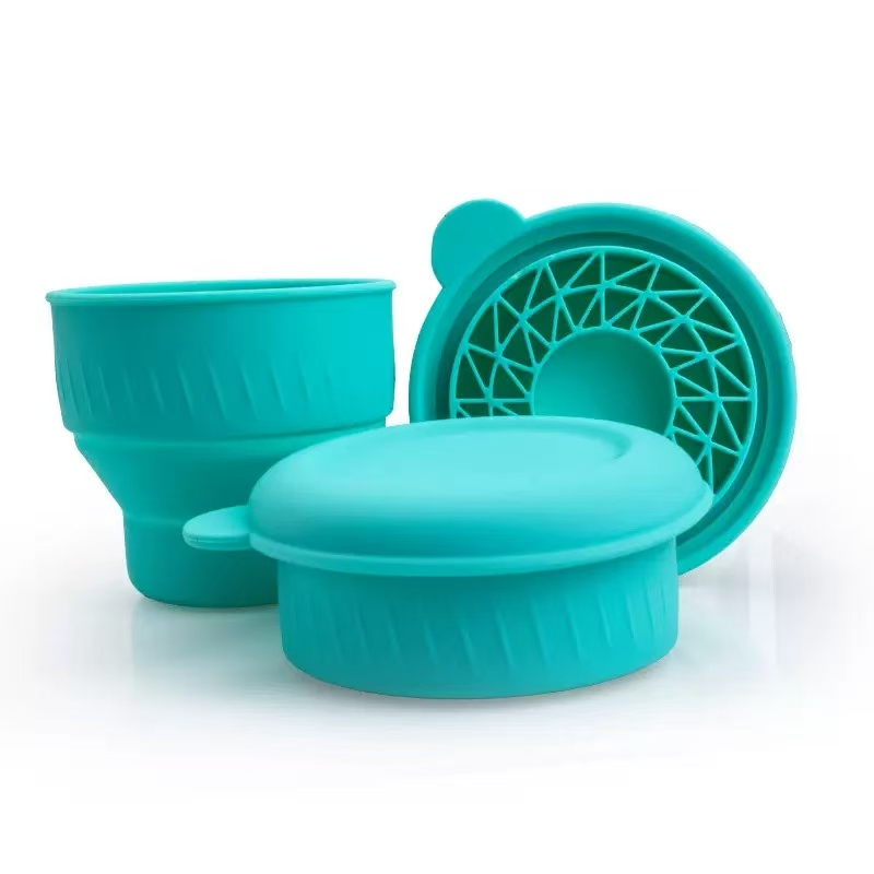 Nuevo cepillo de maquillaje multifuncional de silicona al por mayor, limpiador de tazas plegable